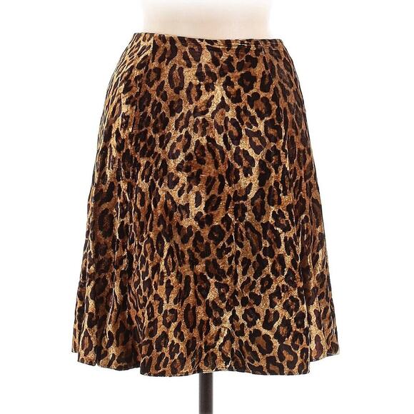 Ralph Lauren Collection Purple Label Leopard Mini Skirt 6 Vintage Velvet Y2k 90s - Picture 1 of 8